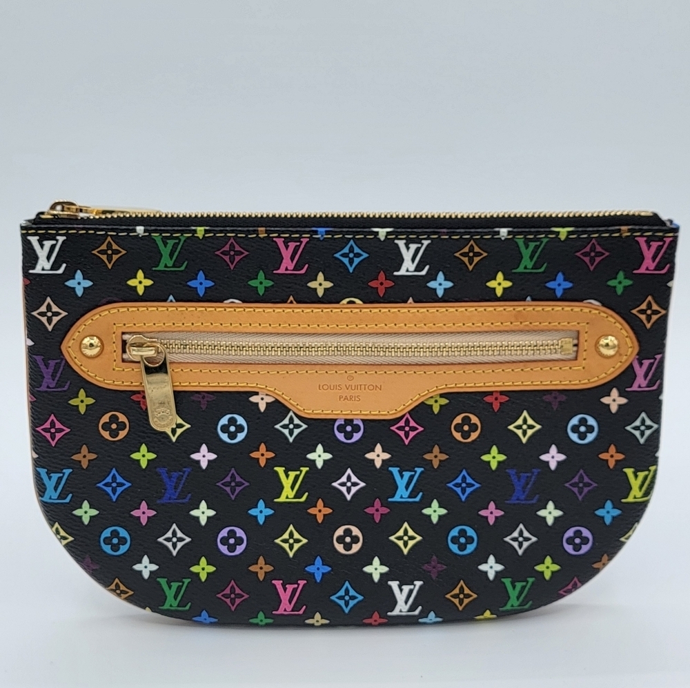 Louis Vuitton Multicolor Murakami Noir / Black Pochette GM FIRM PRICE